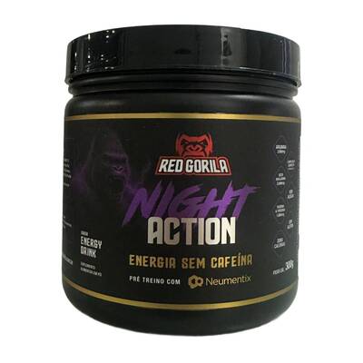 Pré-Treino Night Action Energia Sem Cafeina - Red Gorila