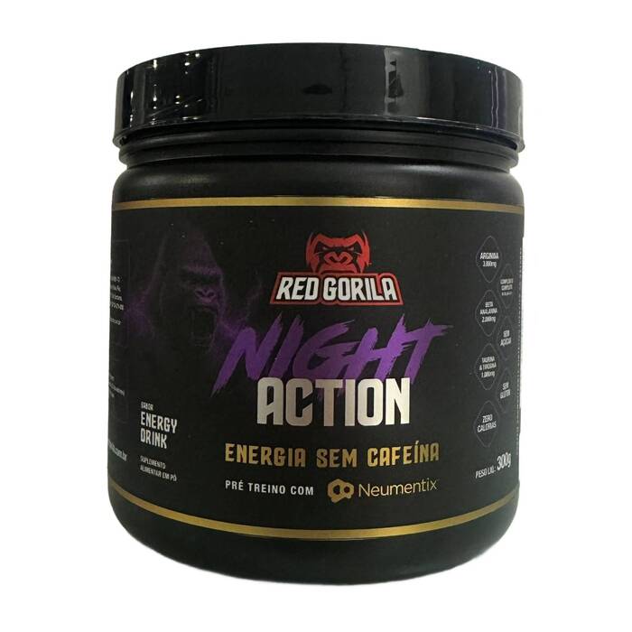 Pré-Treino Night Action Energia Sem Cafeina - Red Gorila